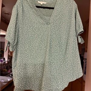 Mint Green Polka Dot Blouse